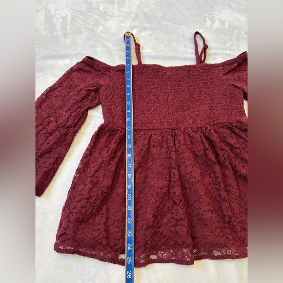 Torrid Lace Smocked Cold Shoulder Top - Picture 9 of 11